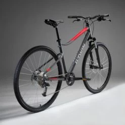 VÉLO TOUT CHEMIN RIVERSIDE 500 GRIS ROUGE -Pedale Ravie Soldes Magasin velo tout chemin riverside 500 gris rouge 10 600x600 1