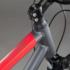 VÉLO TOUT CHEMIN RIVERSIDE 500 GRIS ROUGE -Pedale Ravie Soldes Magasin velo tout chemin riverside 500 gris rouge 6 600x600 1